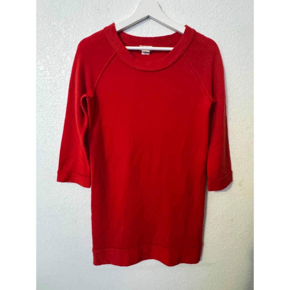 J.Crew Womens Red Cashmere 3/4 Sleeve Crew Neck‎ Knit Dress